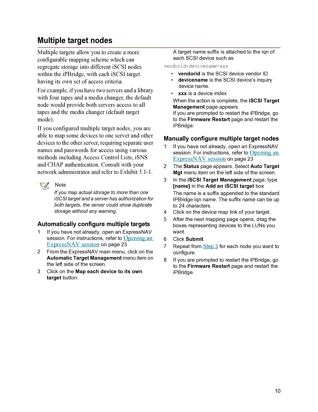 ATTO Technology 1550D operation manual Multiple target nodes, Automatically configure multiple targets 