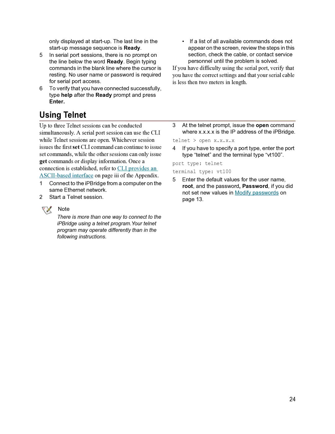 ATTO Technology 1550D operation manual Using Telnet, Enter 