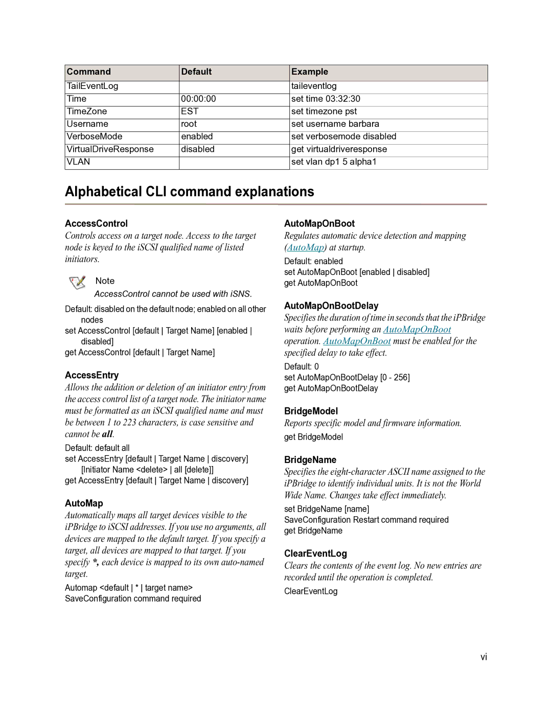 ATTO Technology 1550D operation manual Alphabetical CLI command explanations 