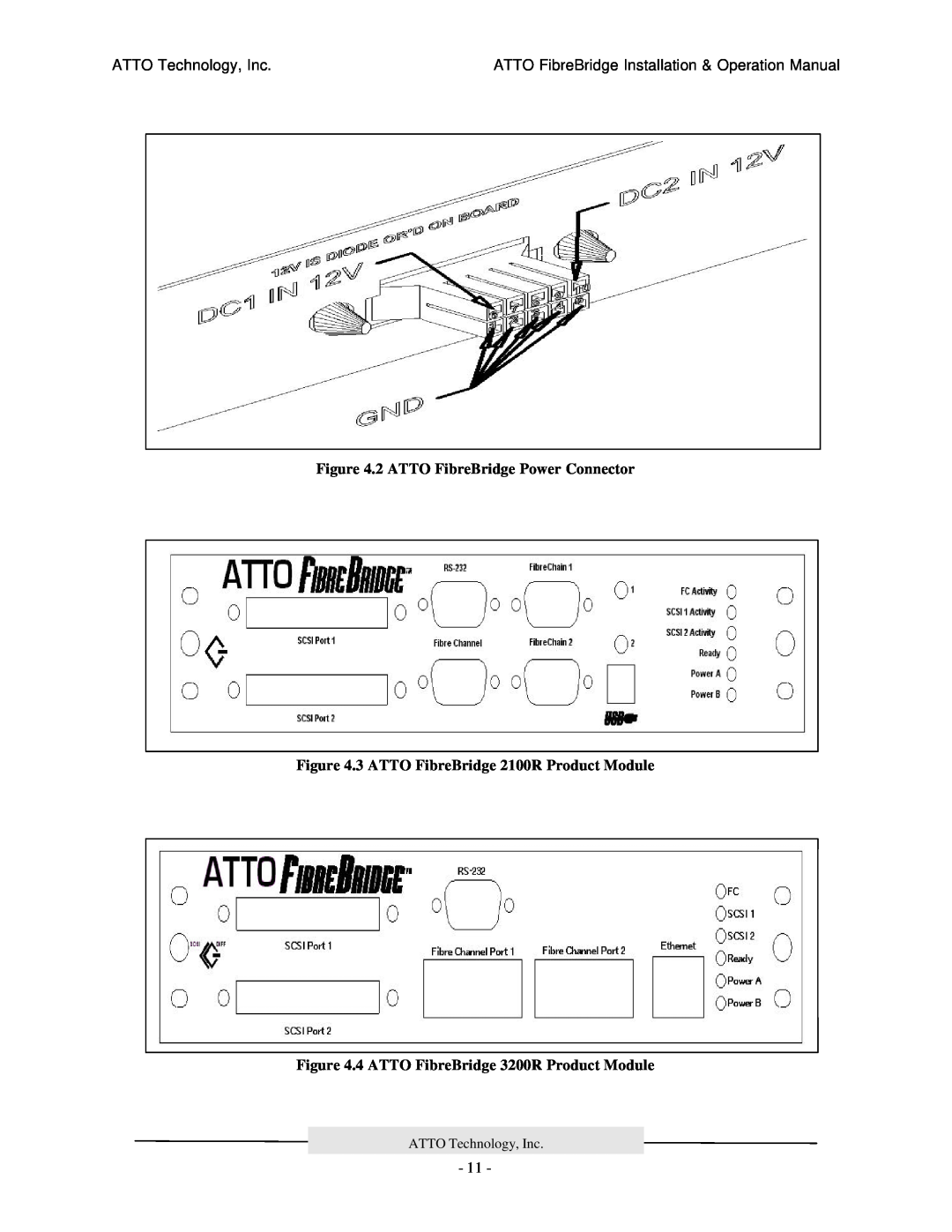ATTO Technology 2100R, 2200R/D, 3200R manual ATTO Technology, Inc, ATTO FibreBridge Installation & Operation Manual 