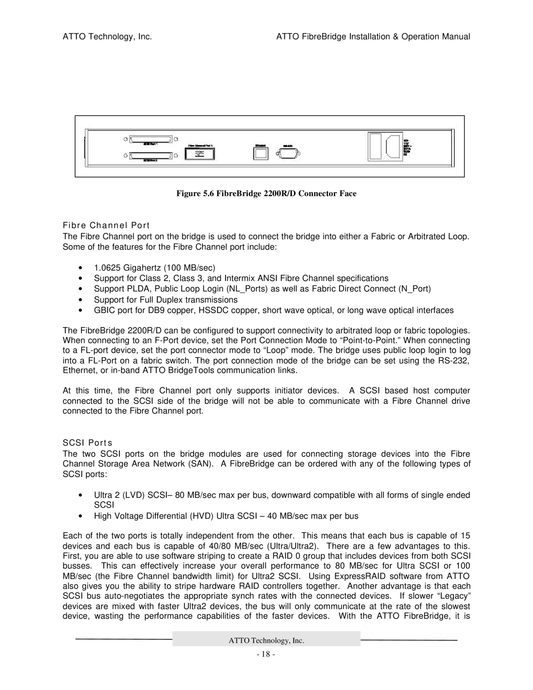 ATTO Technology 2200R/D, 3200R, 2100R manual Fibre Channel Port, Scsi 