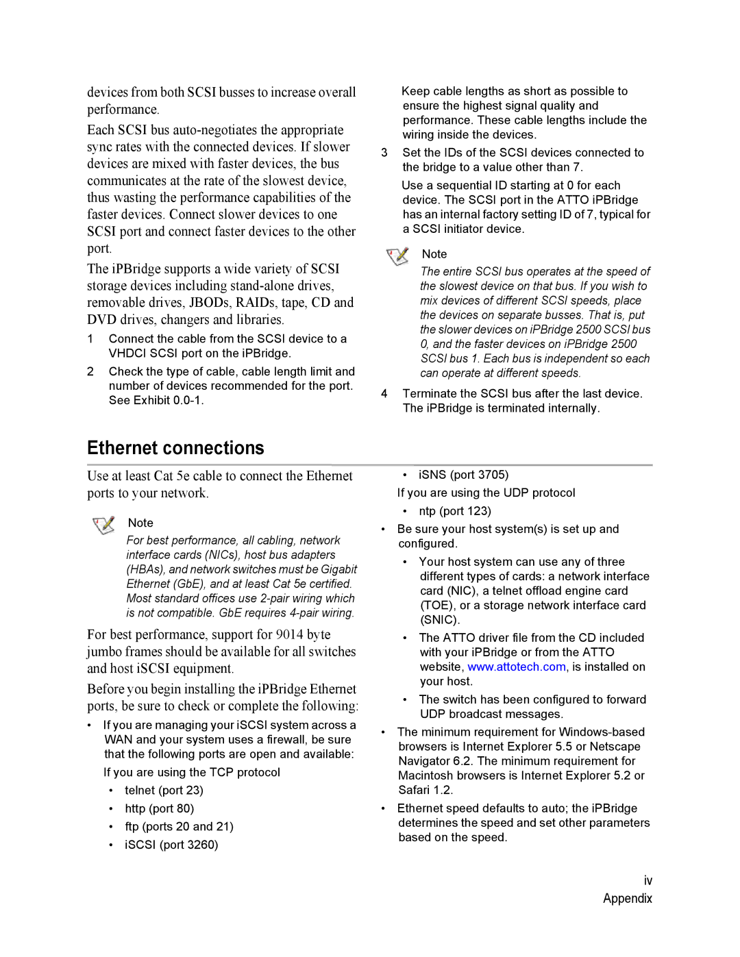 ATTO Technology 2500C operation manual Ethernet connections 