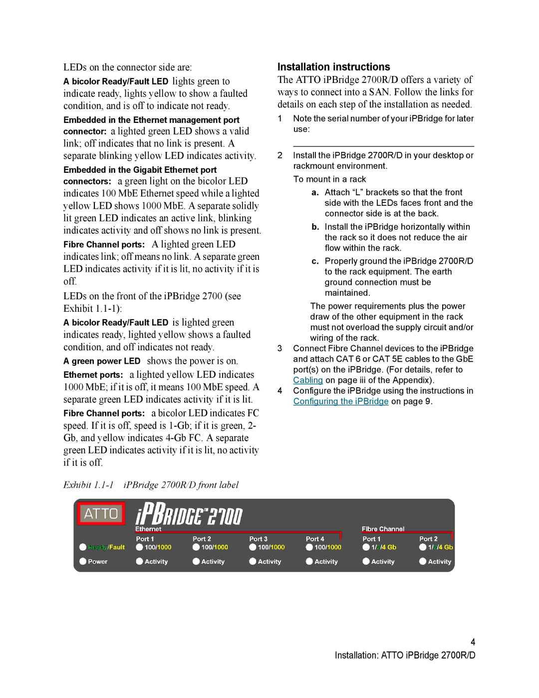 ATTO Technology 2700C operation manual Installation instructions 