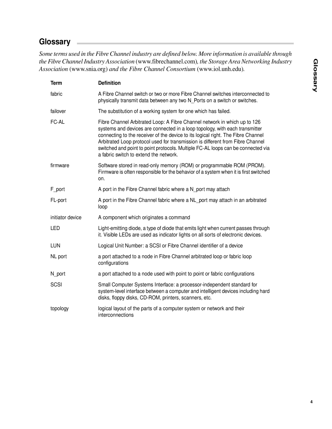 ATTO Technology 2200, 3100, 3200, 2100, 1100 manual Glossary, Term Definition 