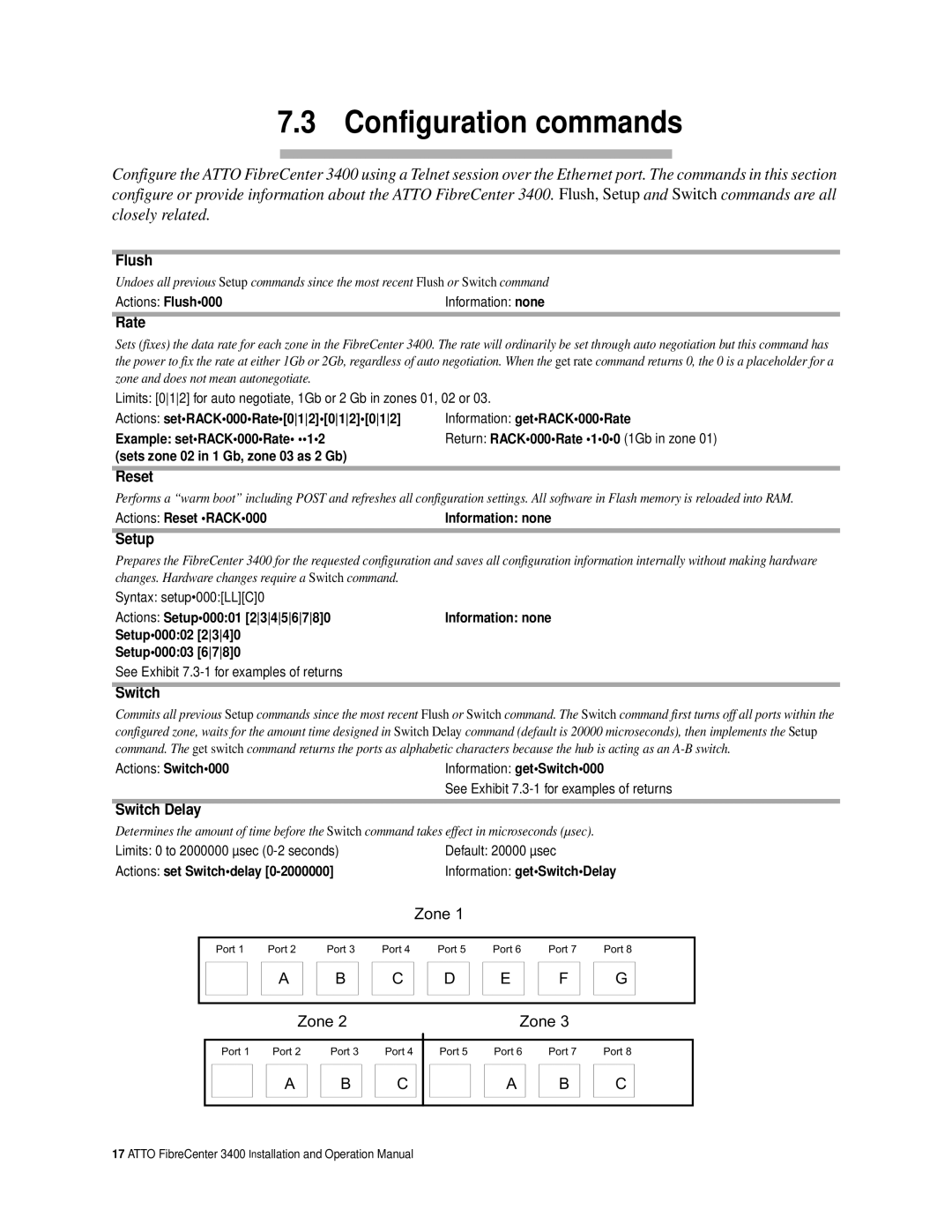 ATTO Technology 3400 operation manual Configuration commands 