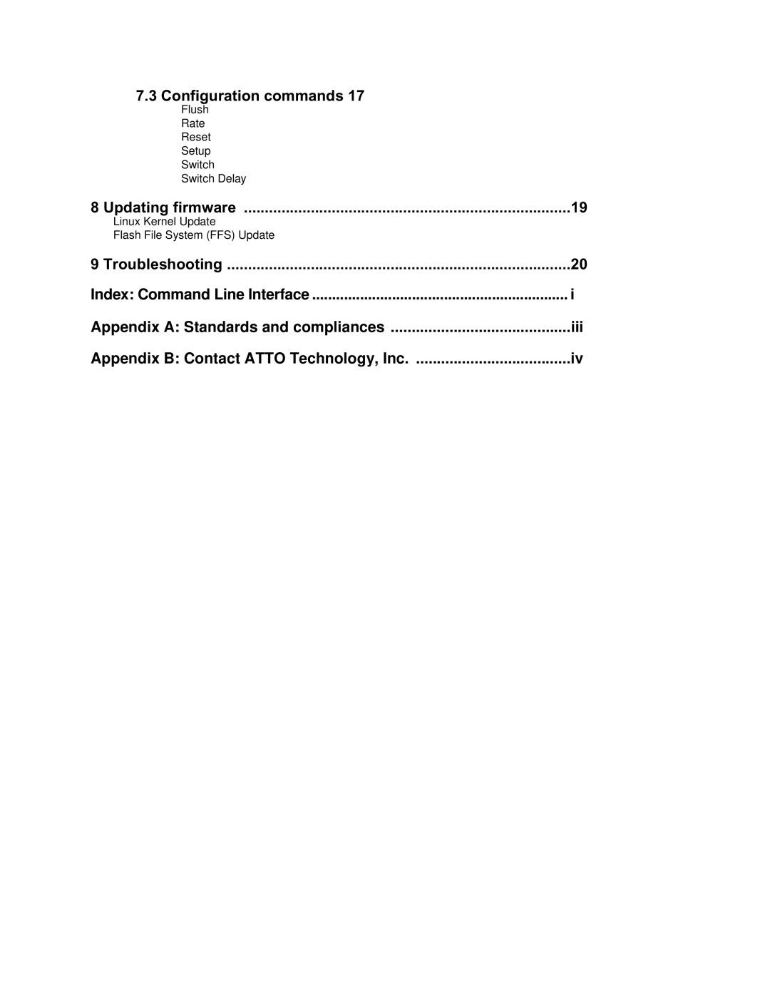 ATTO Technology 3400 operation manual Configuration commands 