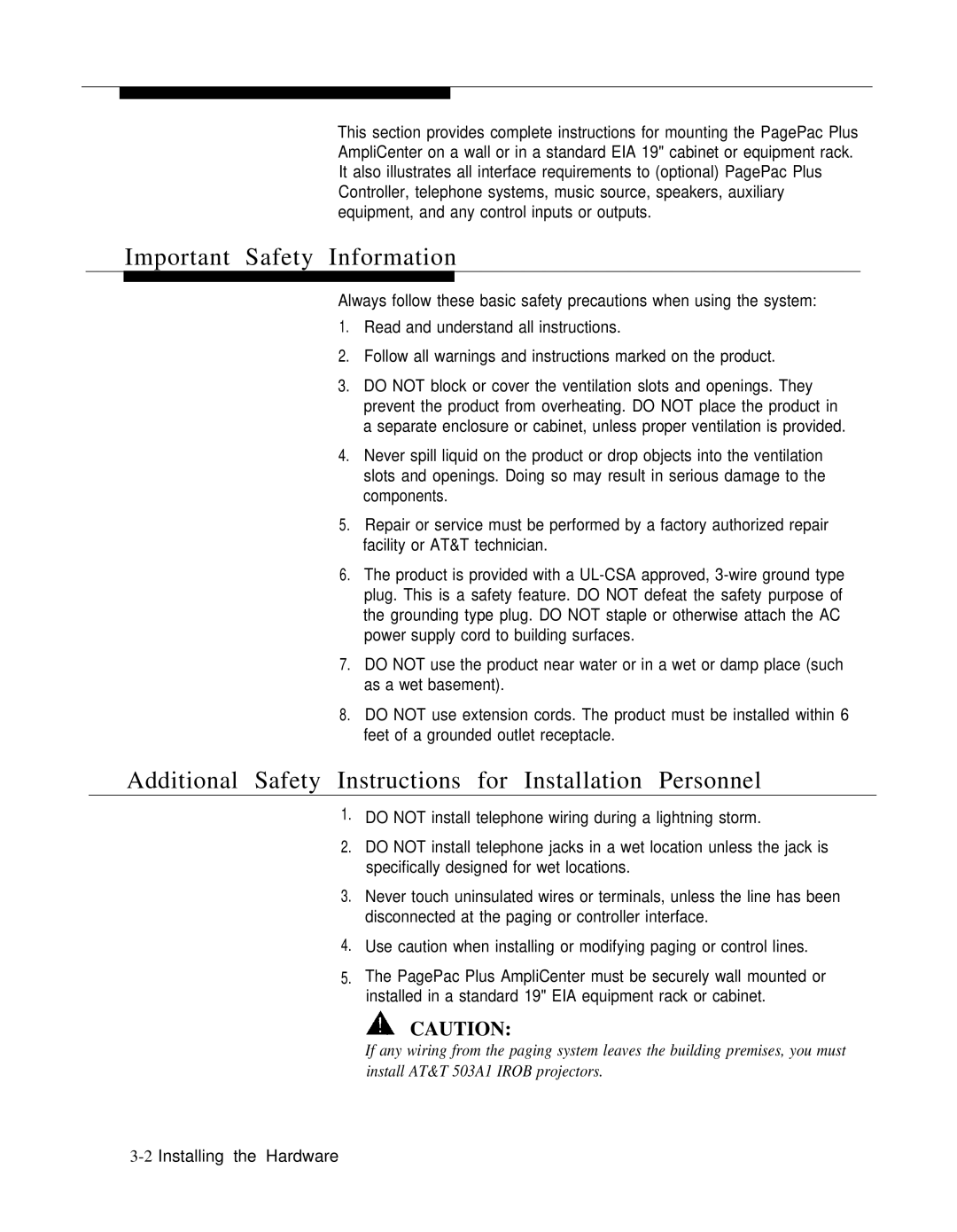 ATTO Technology 463-248-202 manual Important Safety Information, Additional Safety Instructions for Installation Personnel 