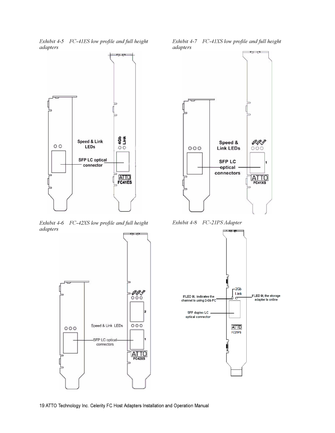 ATTO Technology FC-21PS, FC-42XS, FC-41XS, FC-44ES, FC-42ES, FC-41ES, FC-41EN, FC-42EN operation manual 