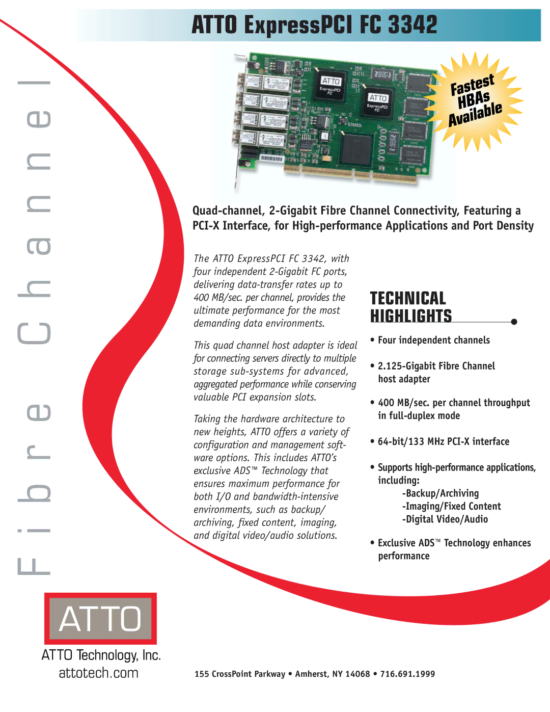 ATTO Technology FC 3342 manual N e l, B r e, Imaging/Fixed Content -Digital Video/Audio 