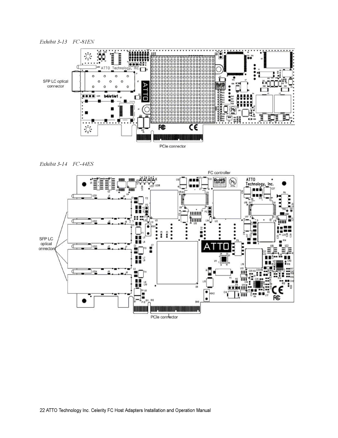 ATTO Technology FC-84EN, FC-82EN operation manual Exhibit 3-13 FC-81EN Exhibit 3-14 FC-44ES 