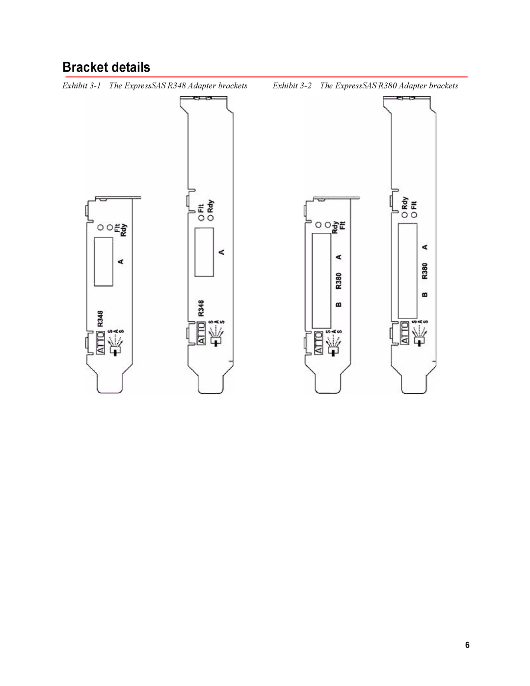 ATTO Technology R348 v operation manual Bracket details 