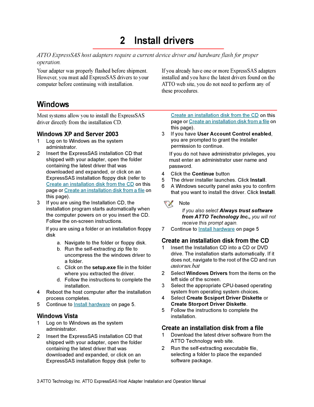 ATTO Technology R348 v operation manual Install drivers, Windows 