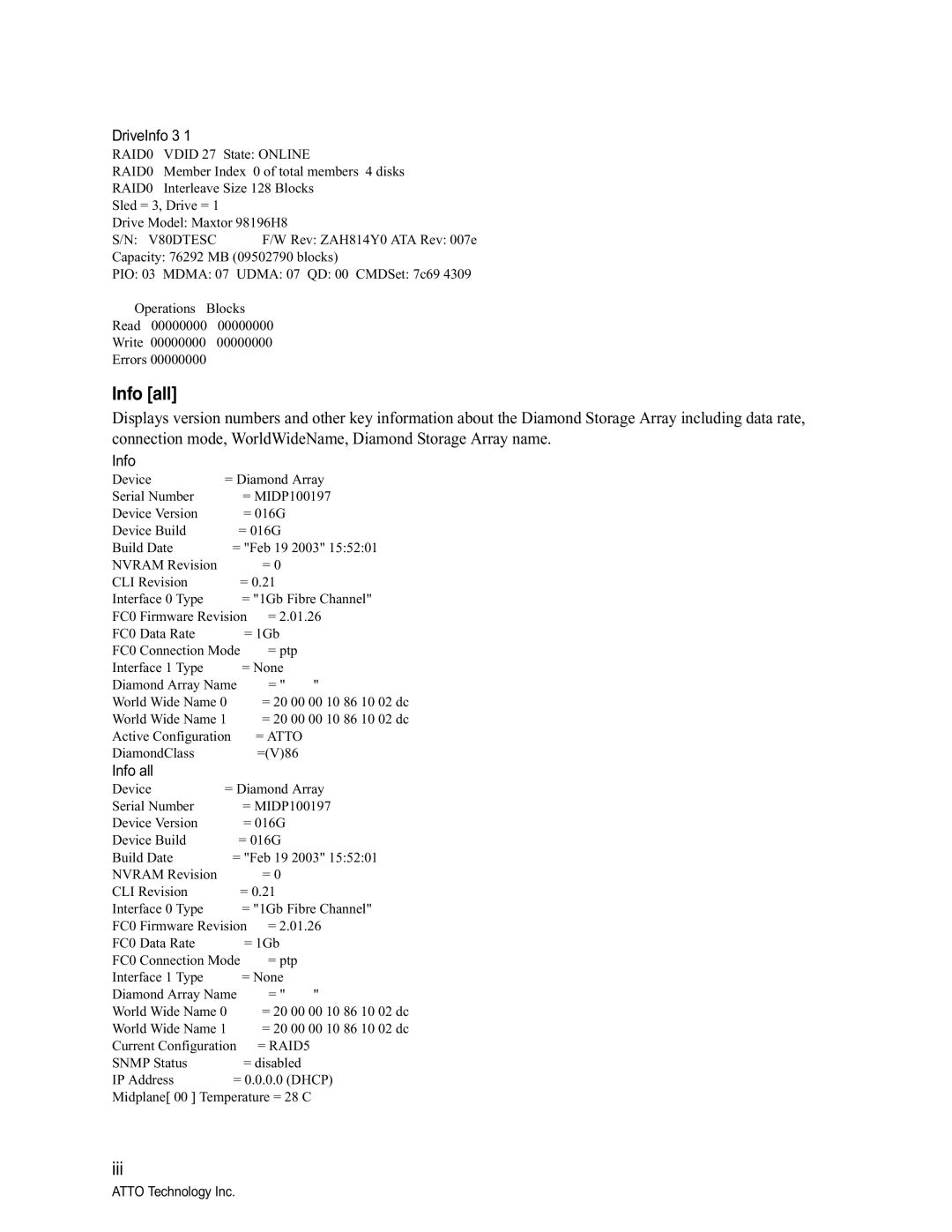 ATTO Technology S-Class manual Info all, V80DTESC 