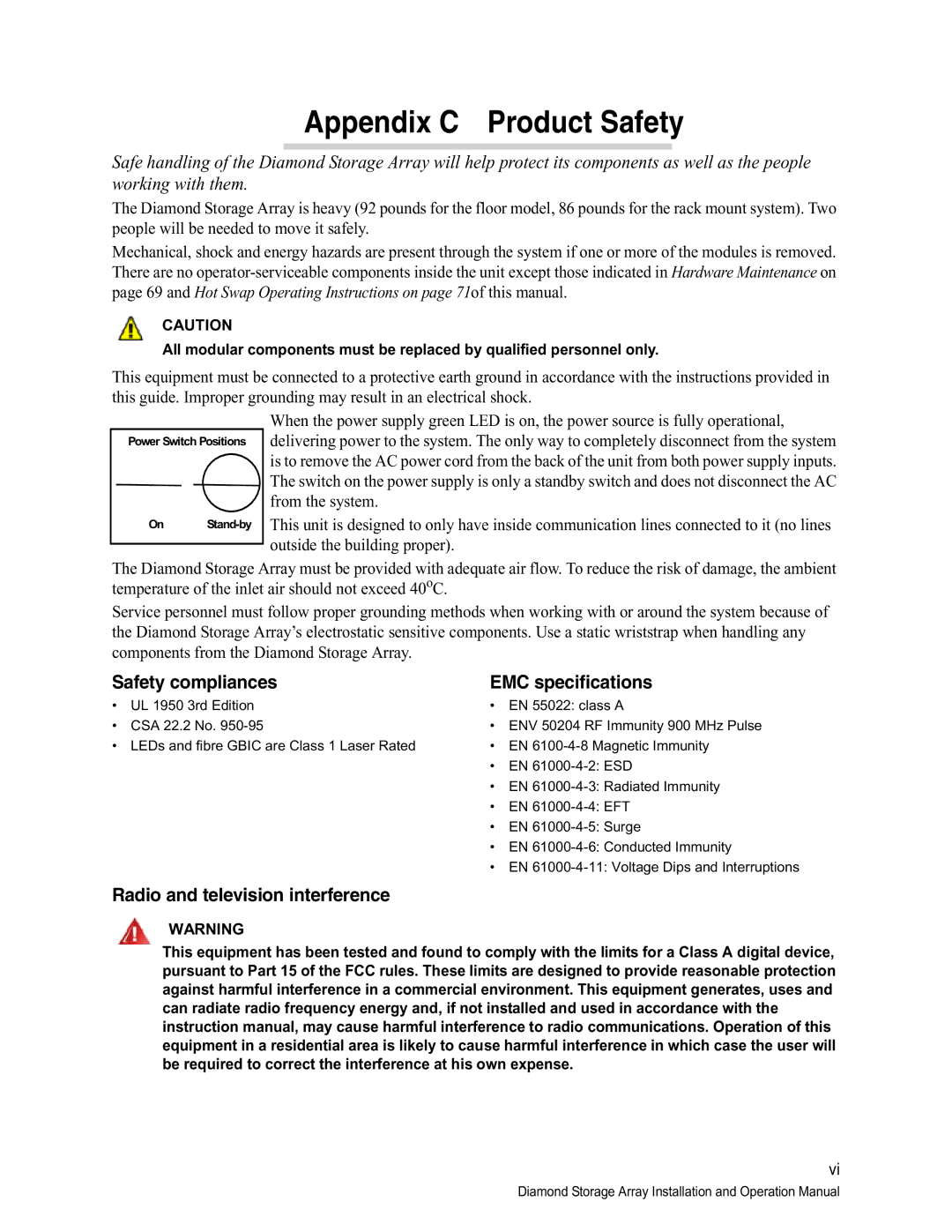 ATTO Technology S-Class manual Safety compliances EMC specifications, Radio and television interference 