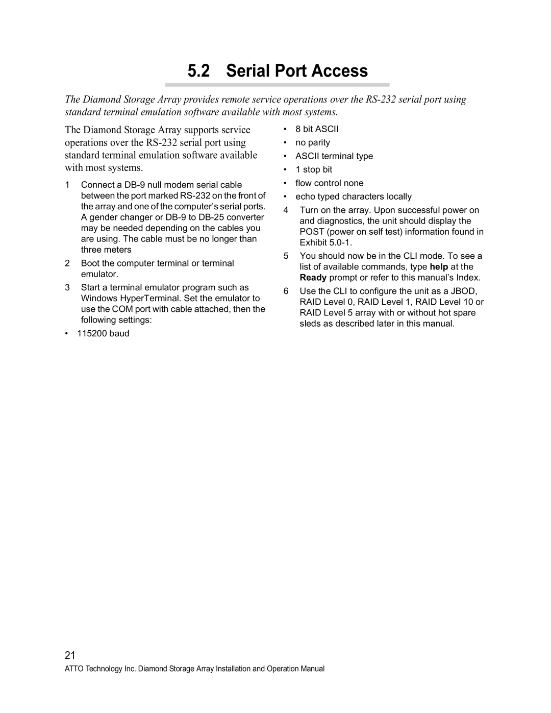 ATTO Technology S-Class manual Serial Port Access 