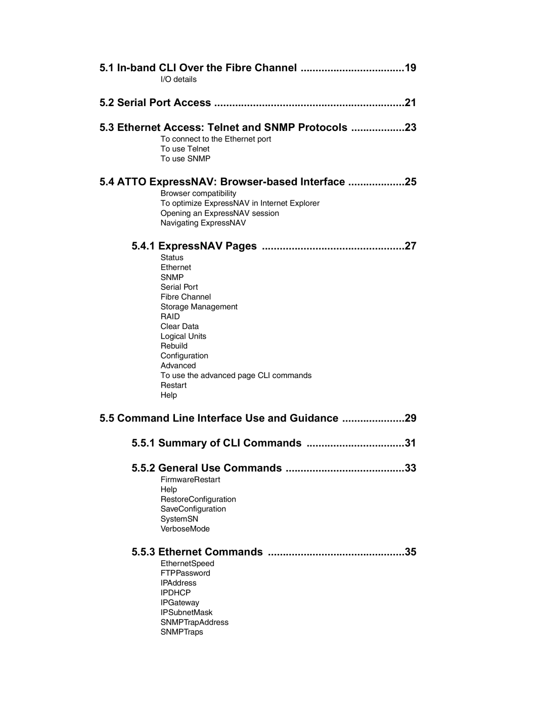 ATTO Technology S-Class manual In-band CLI Over the Fibre Channel 