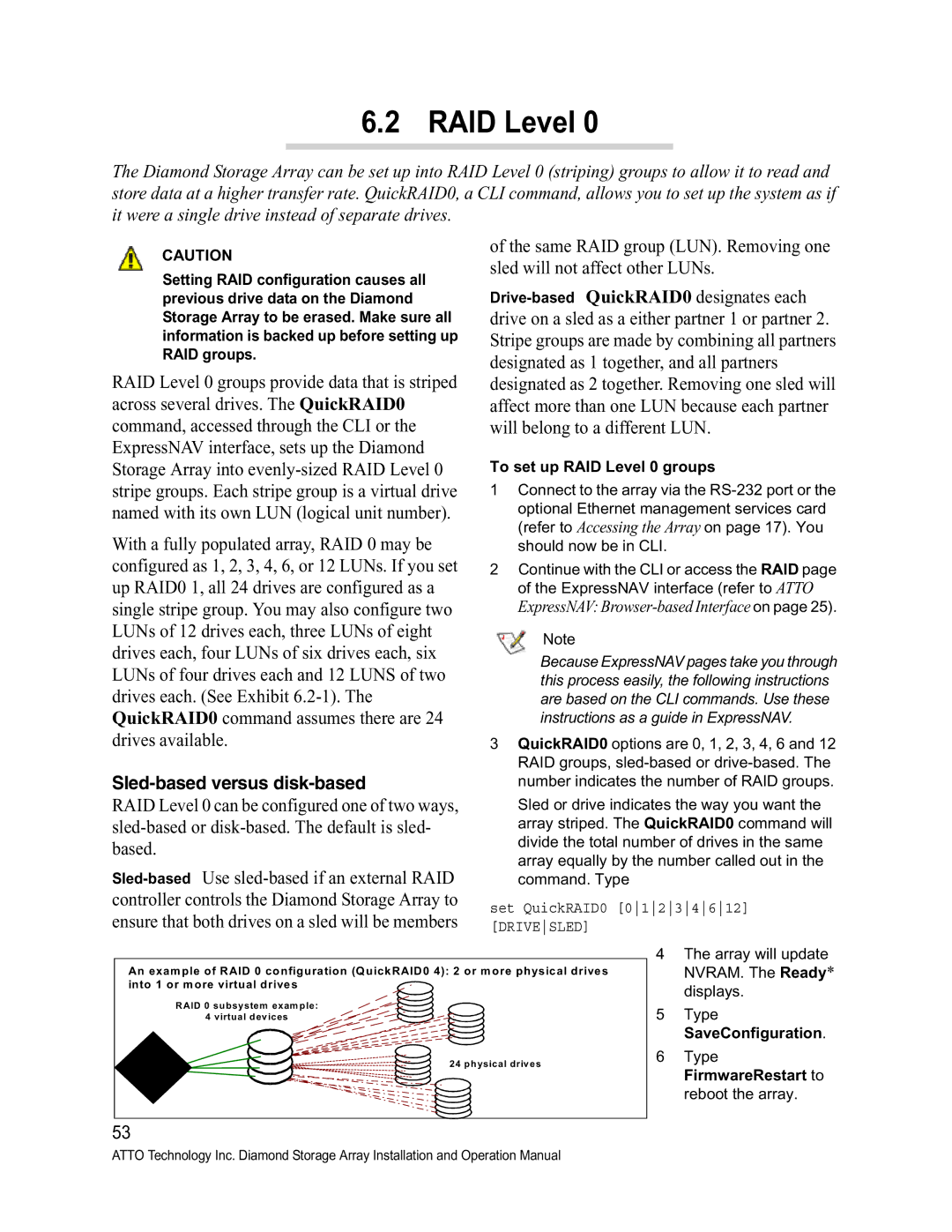 ATTO Technology S-Class manual RAID Level, Sled-based versus disk-based 