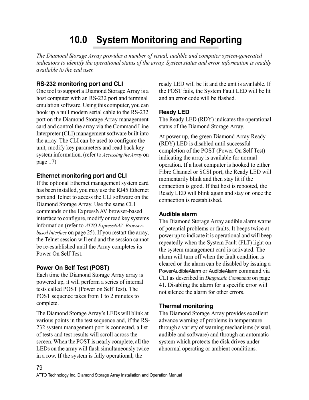 ATTO Technology S-Class manual System Monitoring and Reporting 