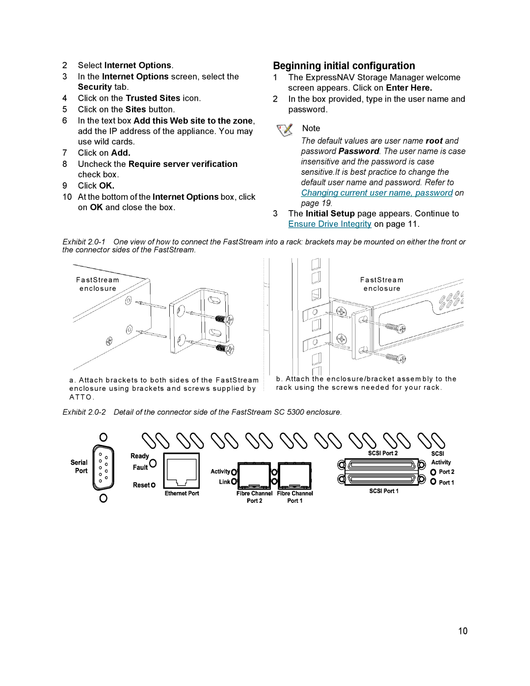 ATTO Technology SC 5700 operation manual Beginning initial configuration, Select Internet Options 