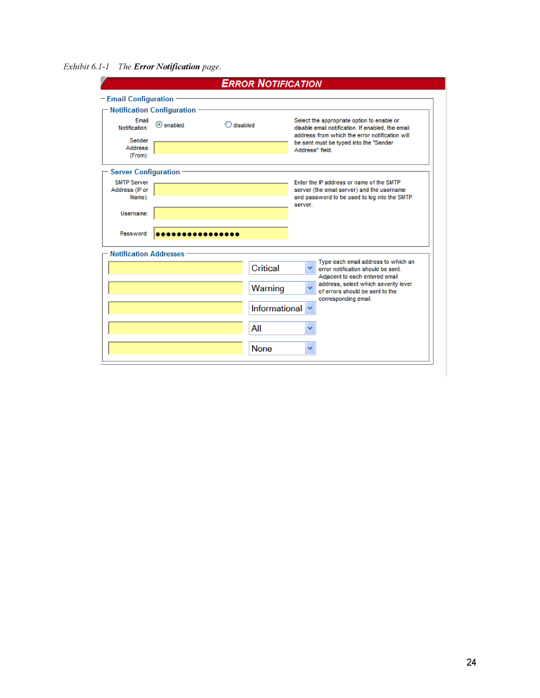 ATTO Technology SC 5700 operation manual Exhibit 6.1-1 The Error Notification 