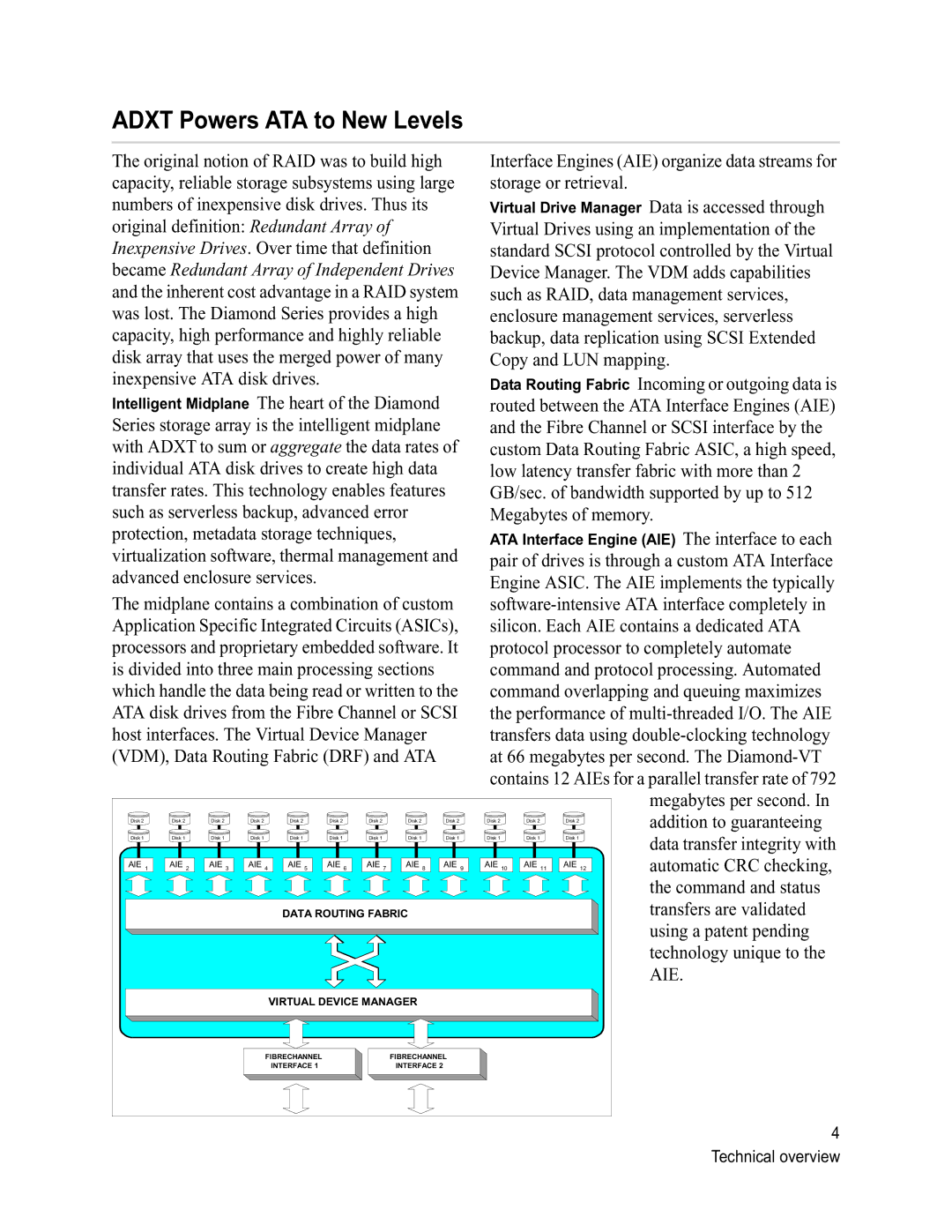 ATTO Technology VT-Class manual Adxt Powers ATA to New Levels, ATA Interface Engine AIE The interface to each 