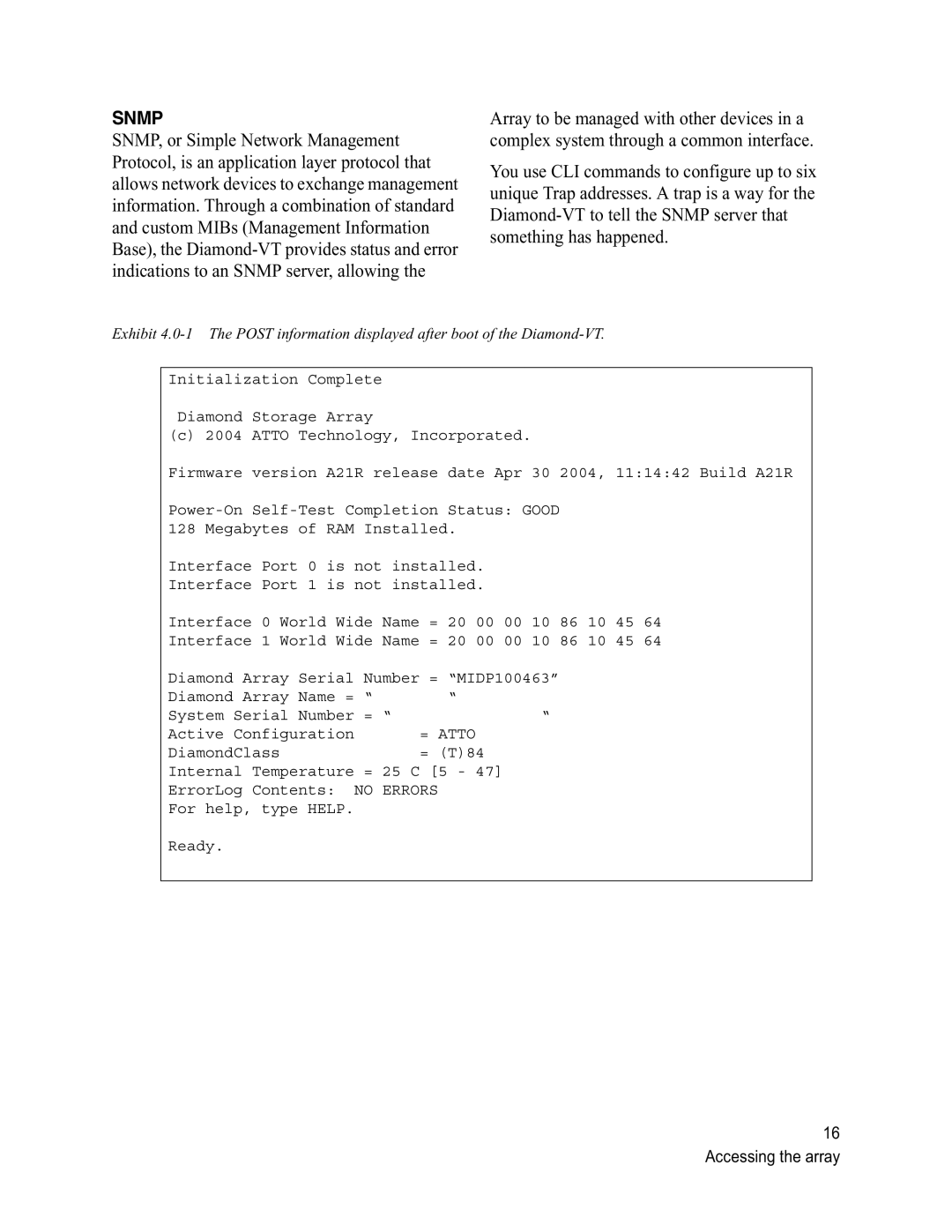 ATTO Technology VT-Class manual Snmp 