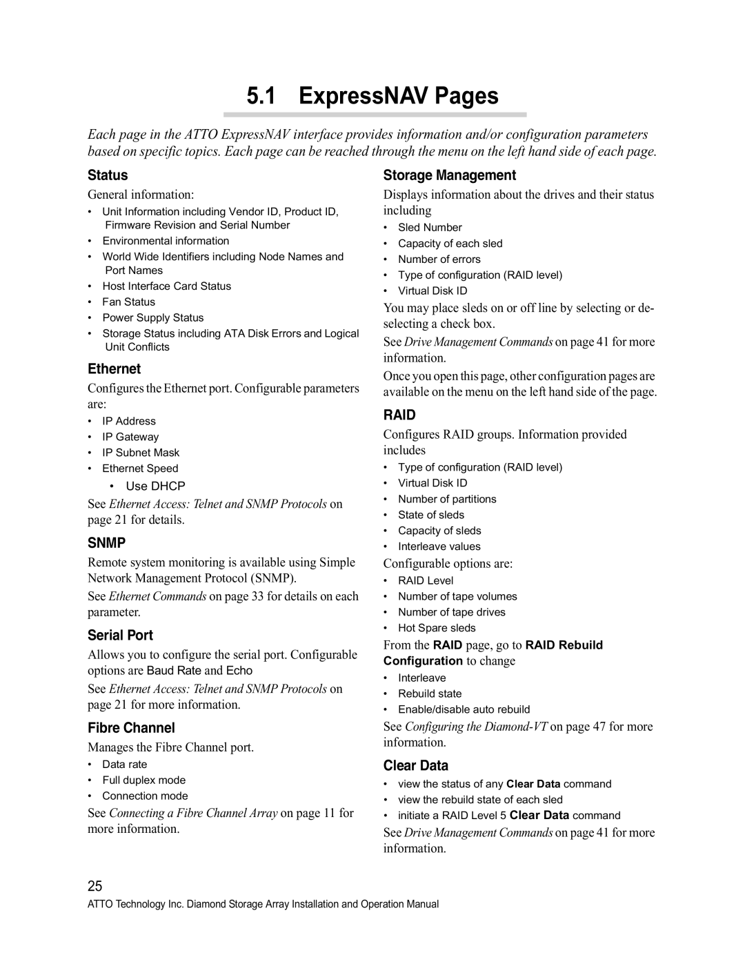 ATTO Technology VT-Class manual ExpressNAV Pages 