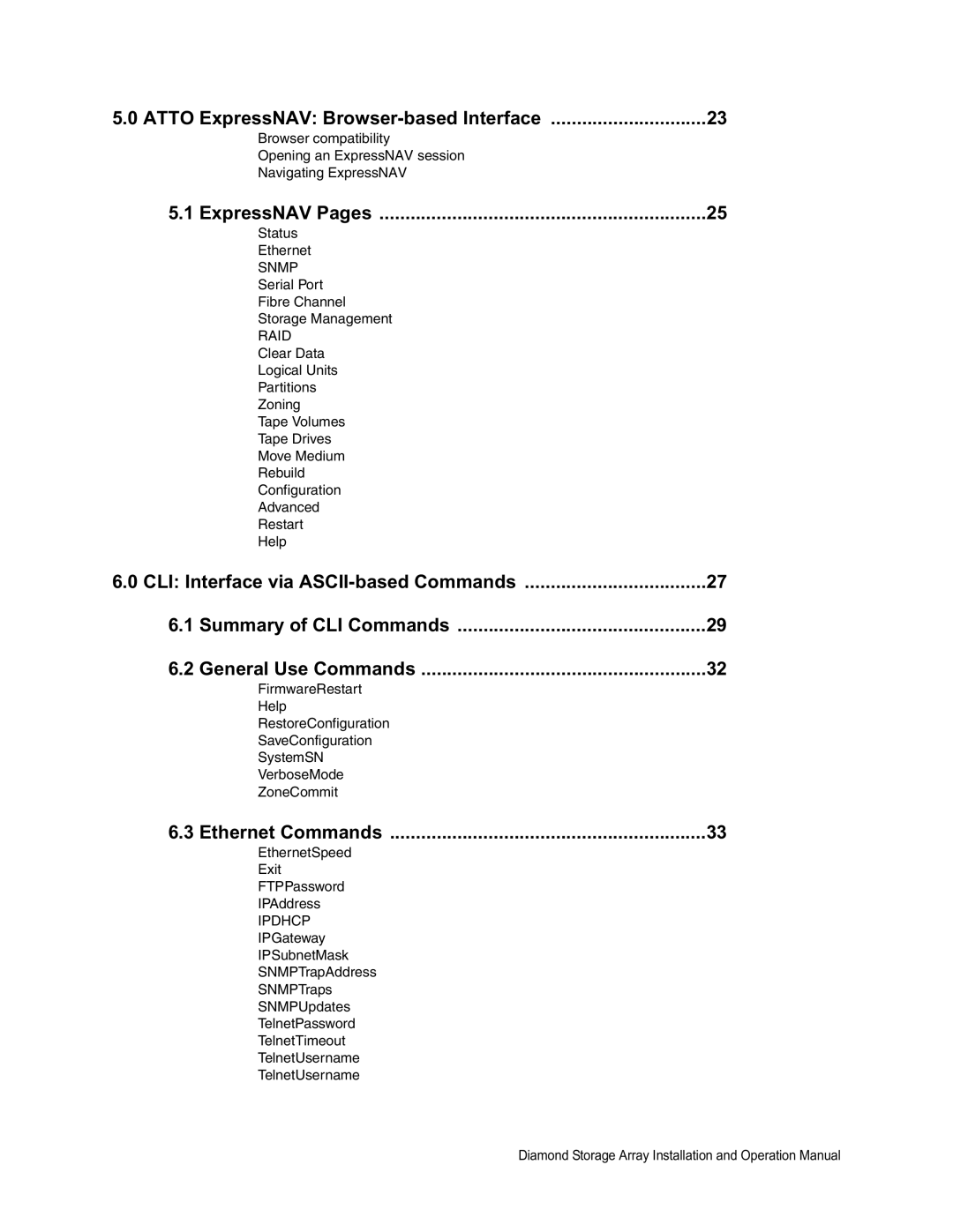 ATTO Technology VT-Class manual Atto ExpressNAV Browser-based Interface, ExpressNAV Pages 