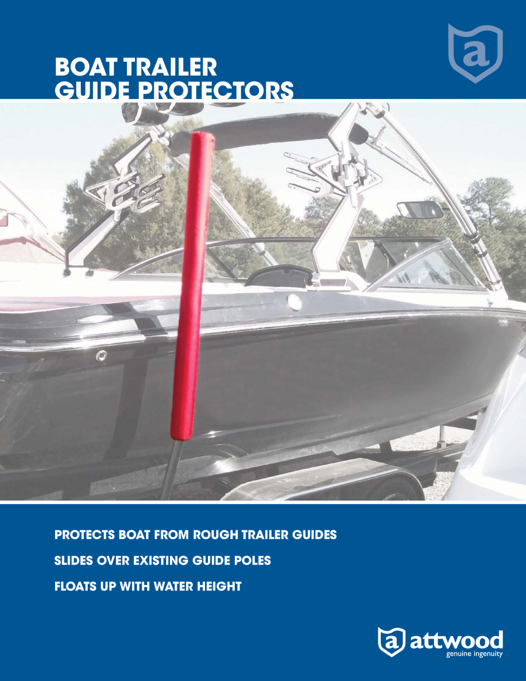 Attwood 105695BK, 105696SV, 105695NV, 105694NV, 105694FG, 105695SV, 105696BK, 105695FG manual Boat Trailer Guide Protectors 