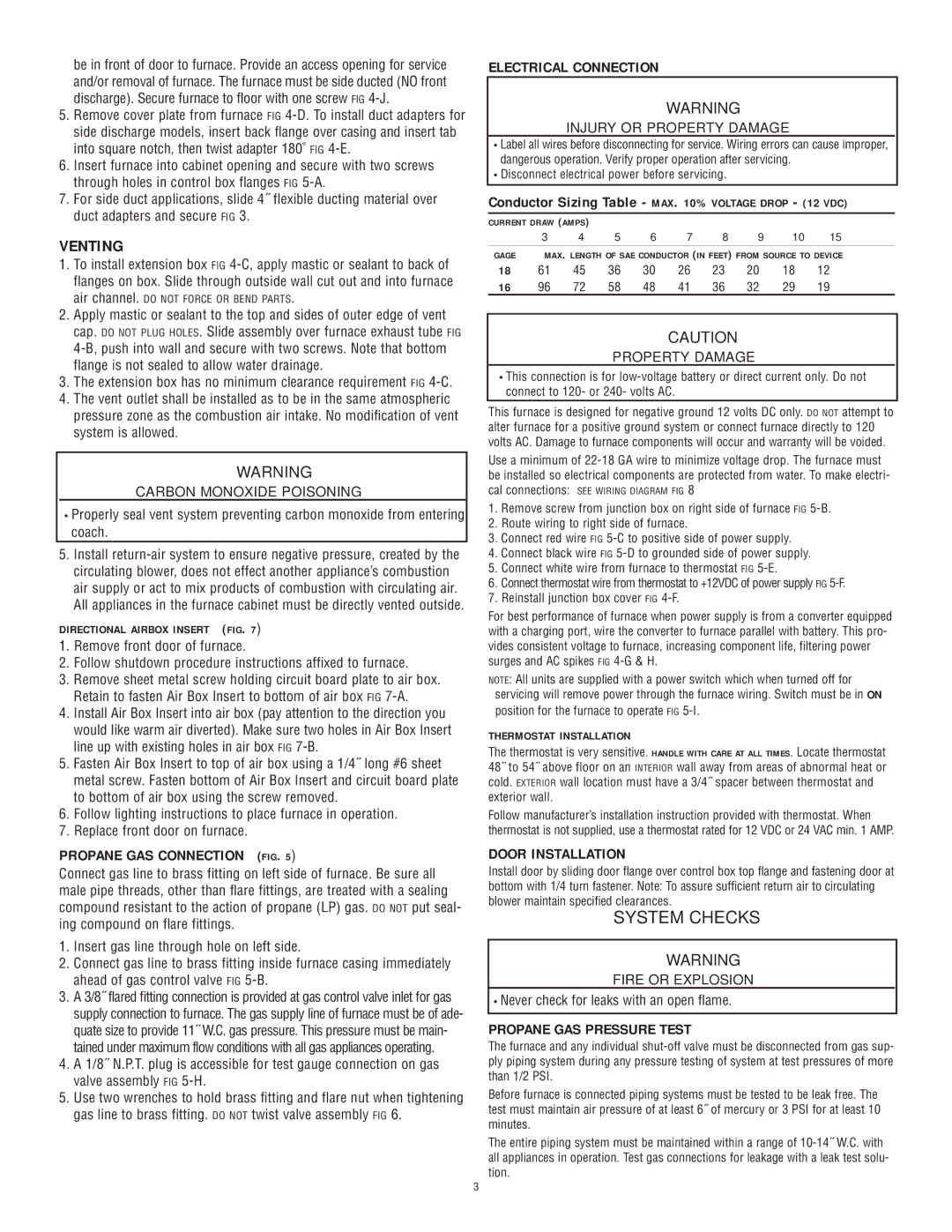 Atwood Mobile Products MPD 32072, 7916-II, 8012-II, 7920-II installation manual Venting, System Checks 