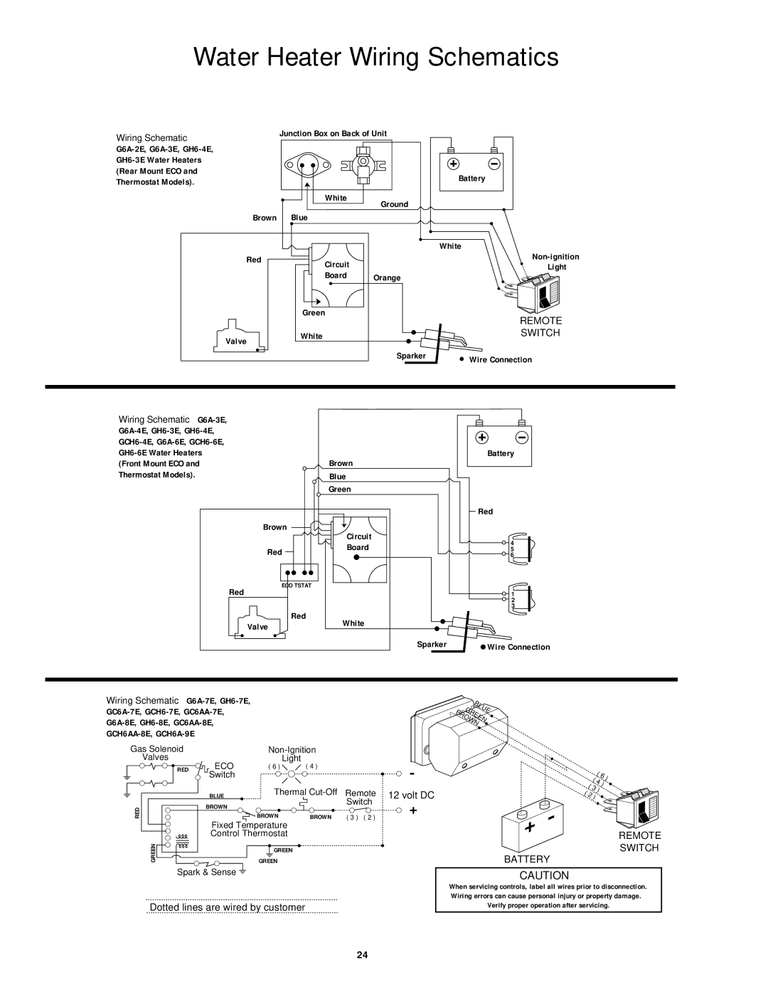 Atwood Mobile Products 94605 service manual Water Heater Wiring Schematics 