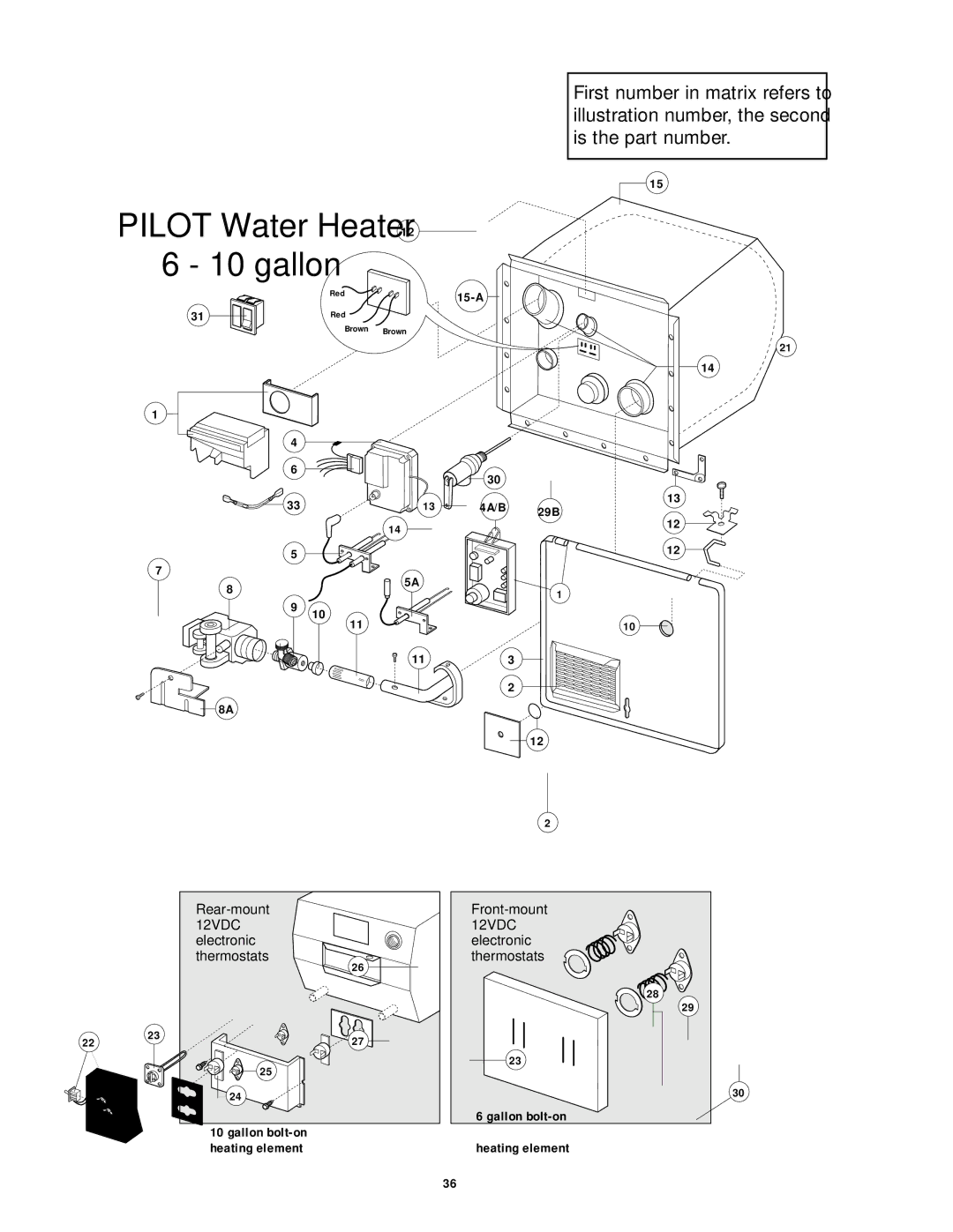 Atwood Mobile Products 94605 service manual Electronic Water Heater 6 10 gallon 