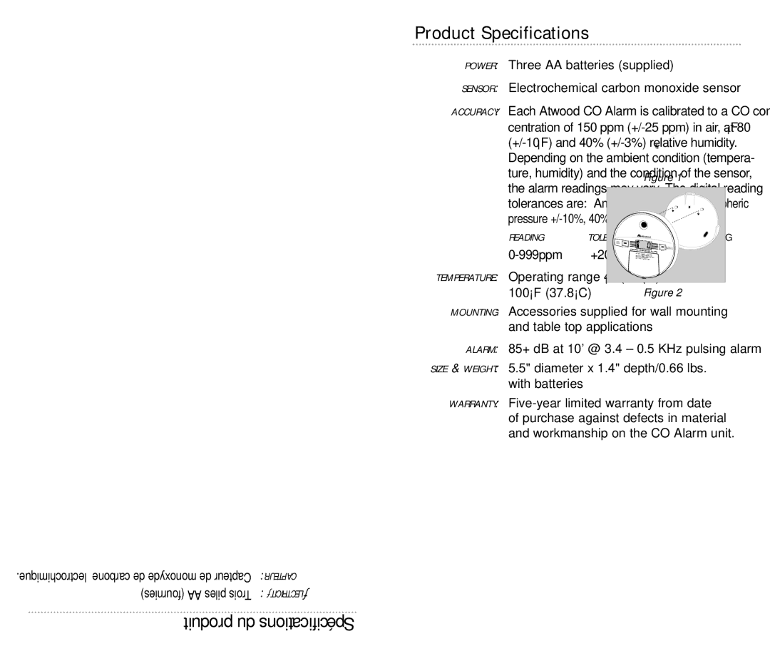 Atwood Mobile Products KN-COPP-B manual Product Specifications, Produit du Spécifications, +15ppm +20% 