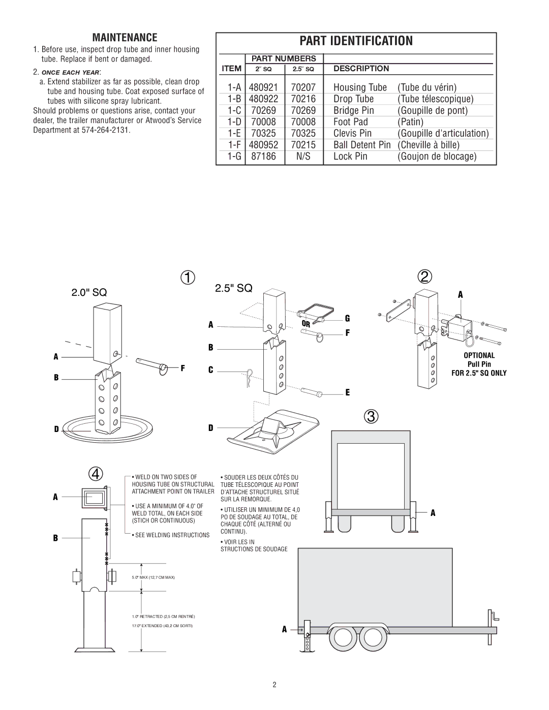 Atwood Mobile Products MPD 85810 instruction manual Part Identification, Maintenance 