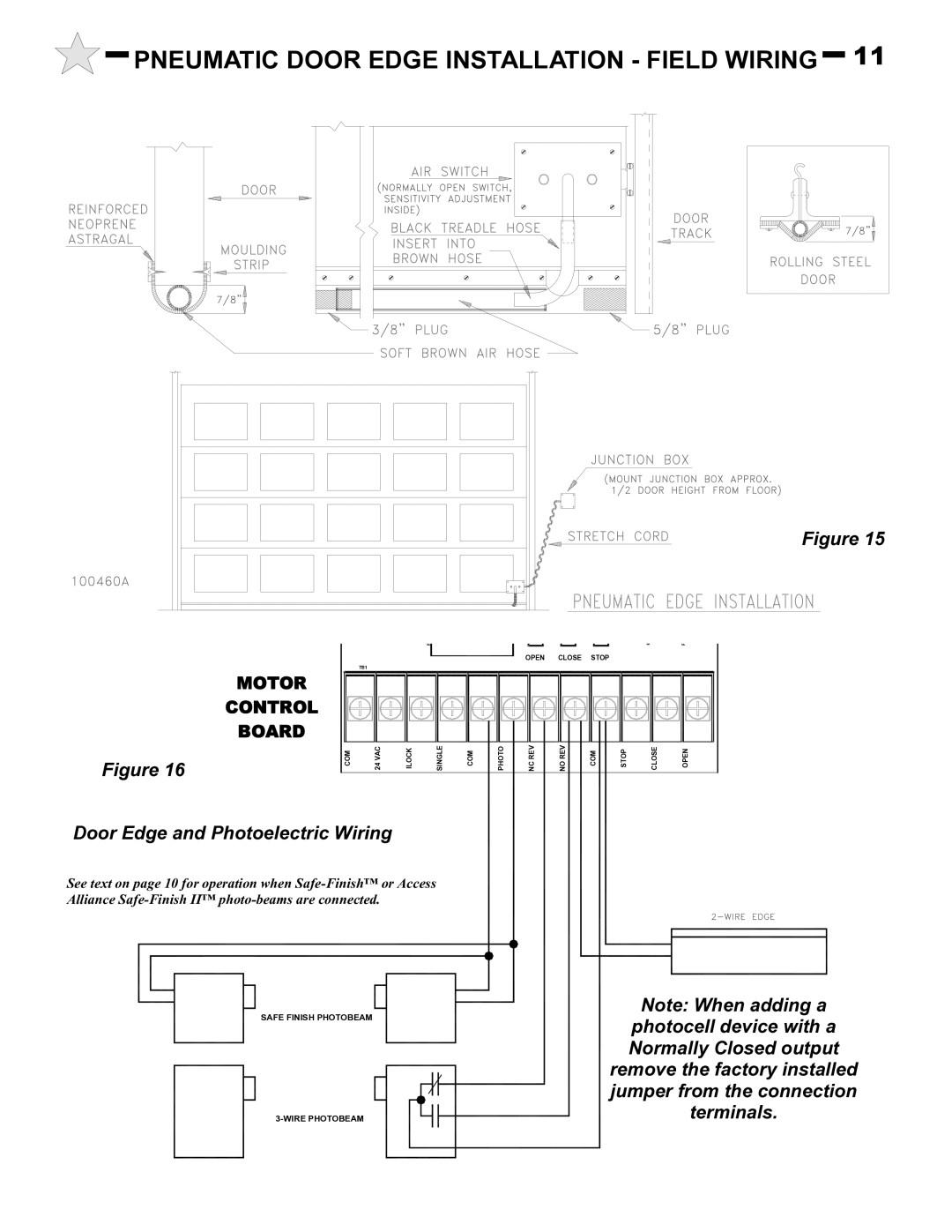 Audi AUD-S owner manual Pneumatic Door Edge Installation Field Wiring, Door Edge and Photoelectric Wiring 