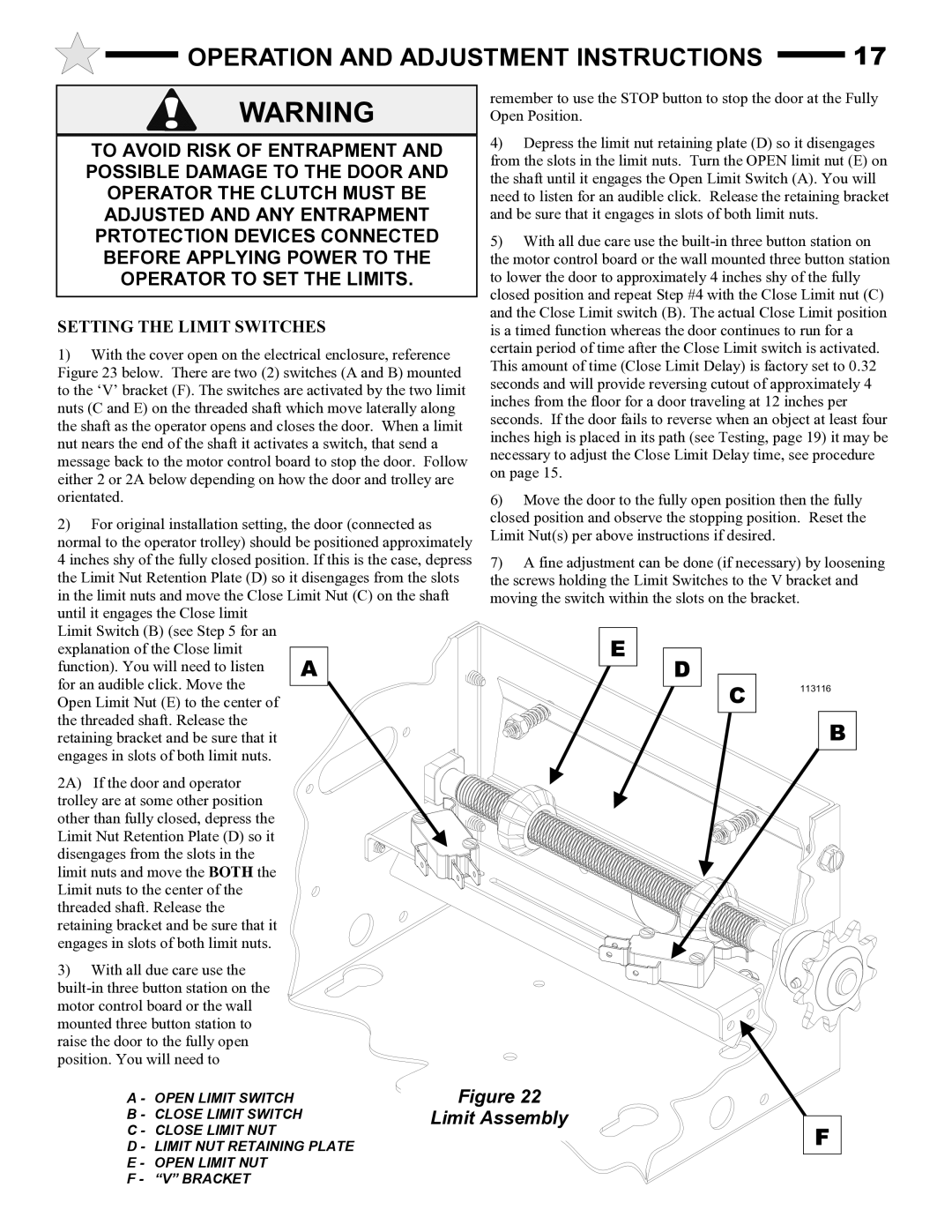 Audi AUD-S owner manual Limit Assembly 