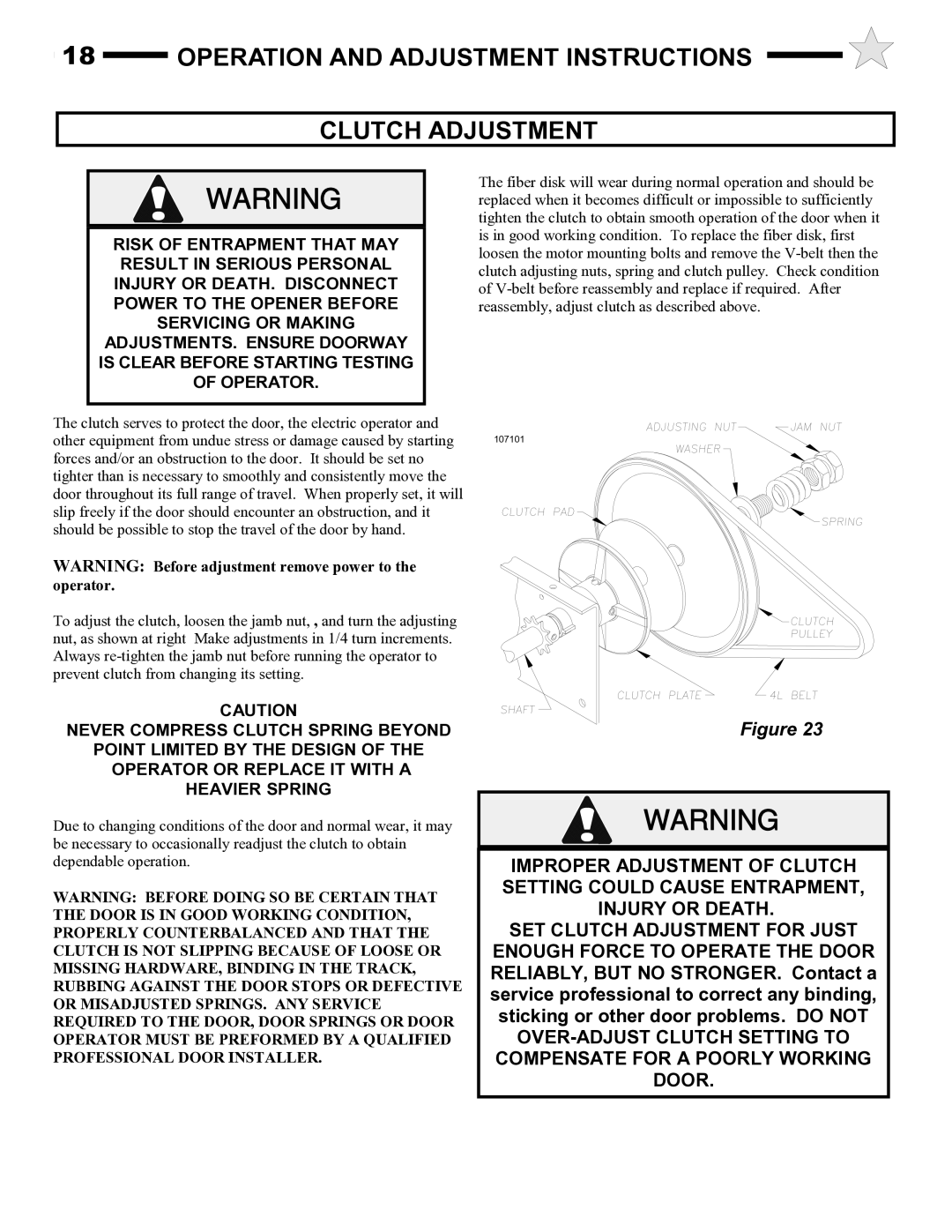 Audi AUD-S owner manual Operation and Adjustment Instructions Clutch Adjustment 