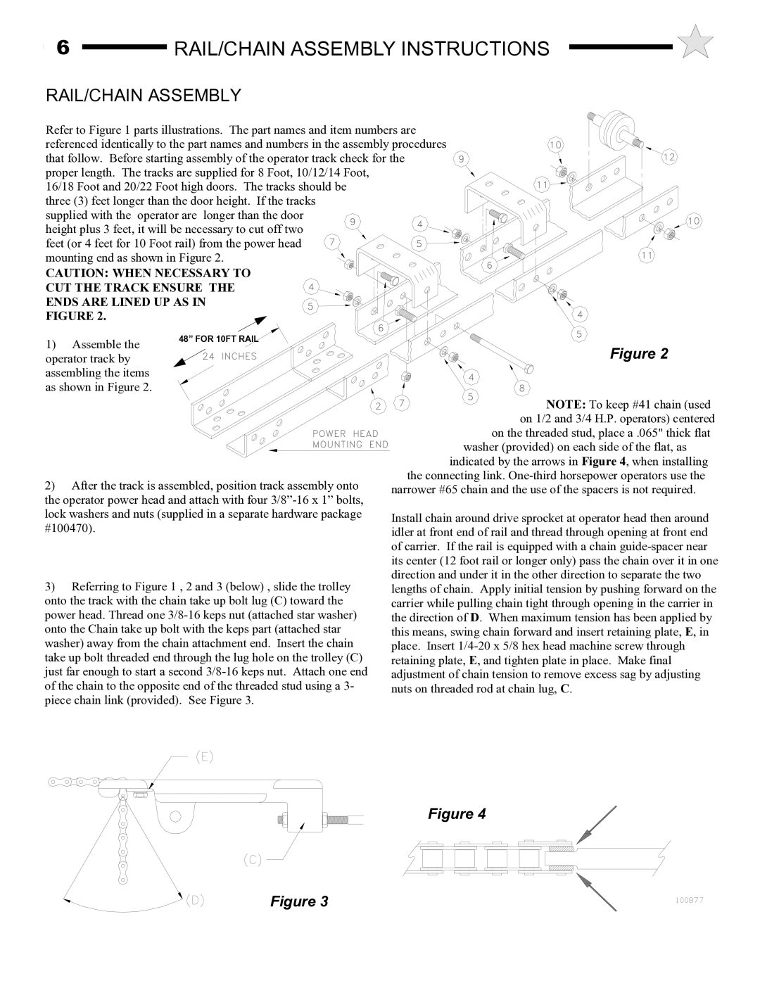 Audi AUD-S owner manual RAIL/CHAIN Assembly Instructions 