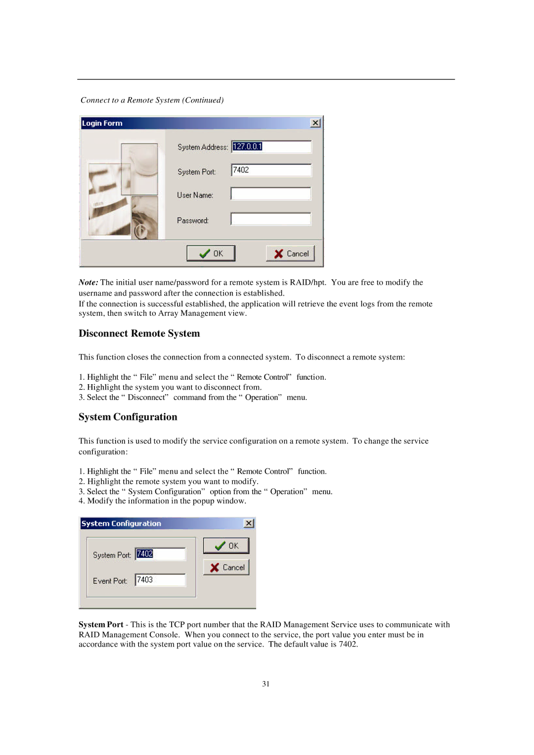 Audible 2220 manual Disconnect Remote System, System Configuration 