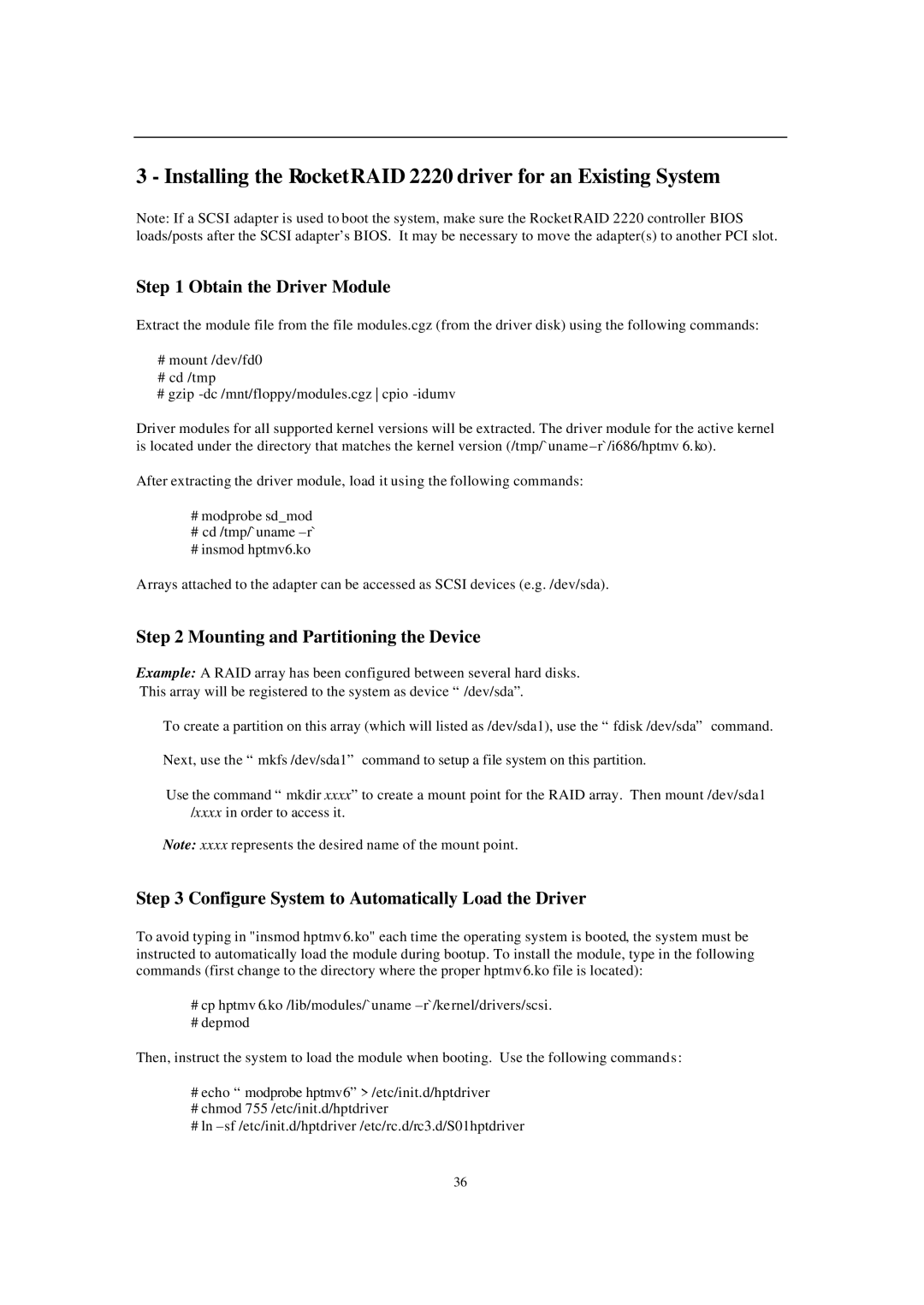 Audible 2220 manual Obtain the Driver Module, Mounting and Partitioning the Device 