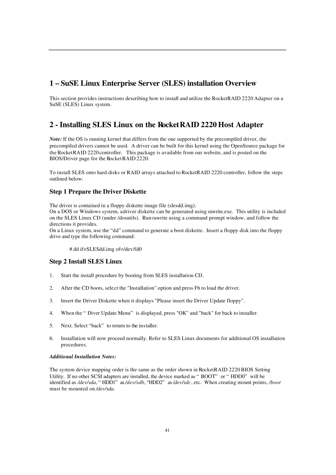 Audible 2220 manual SuSE Linux Enterprise Server Sles installation Overview, Install Sles Linux 