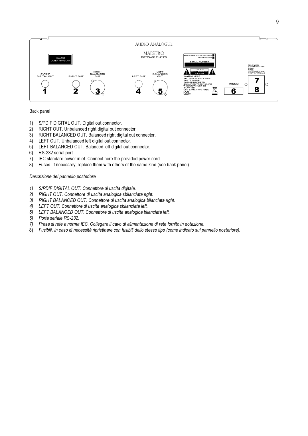 Audio Analogue SRL 24, 192 owner manual 