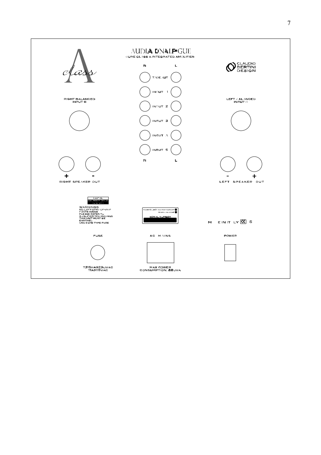 Audio Analogue SRL AUDIO ANALOGUE INTEGRATED AMPLIFIER owner manual 