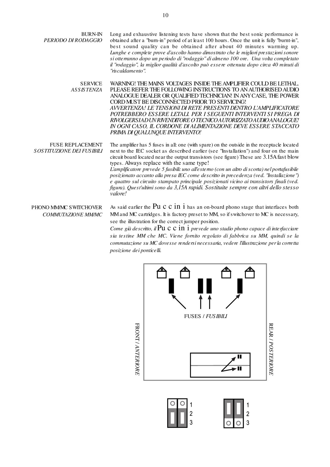 Audio Analogue SRL Audio Analogue SRL owner manual Assistenza 