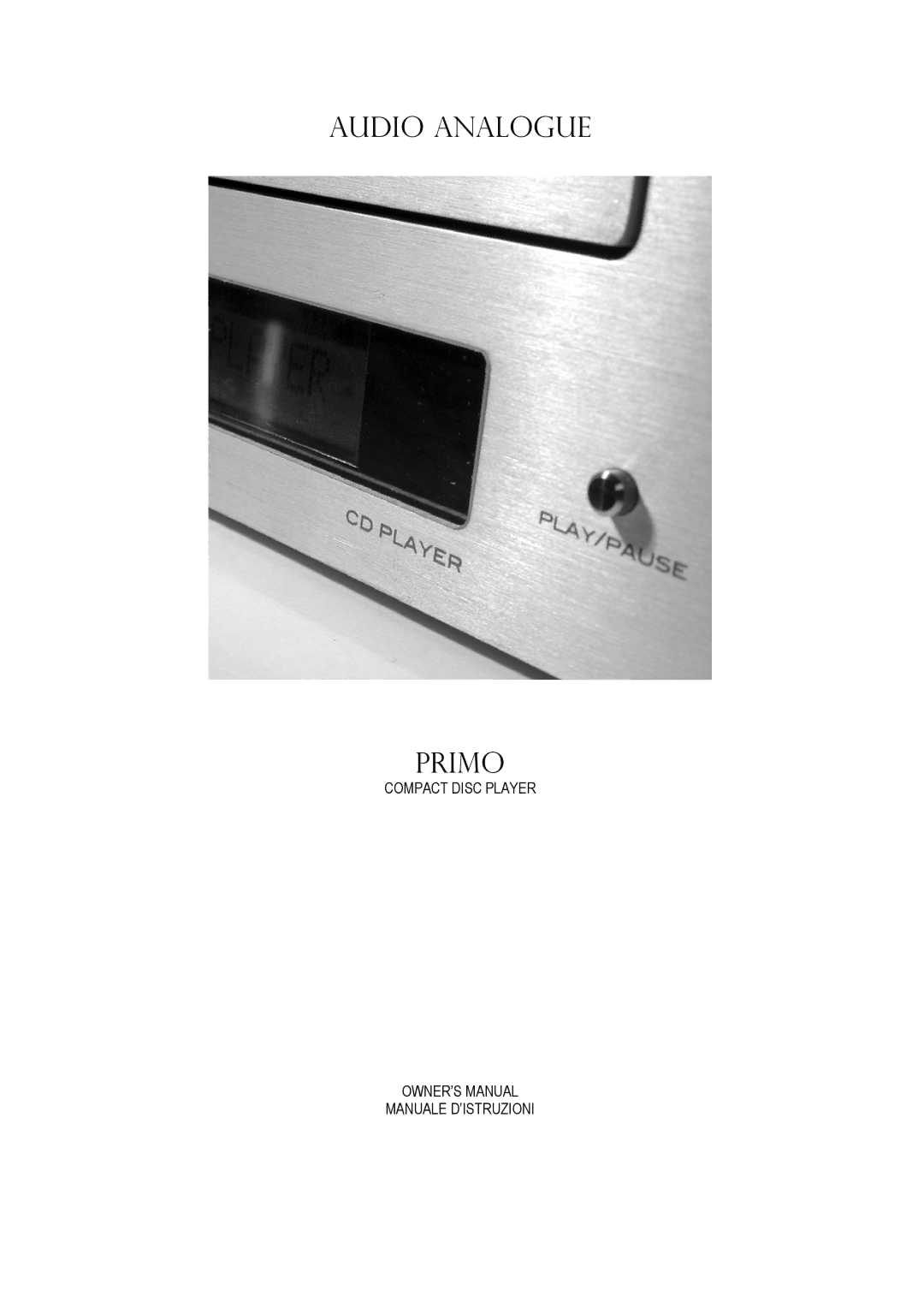 Audio Analogue SRL CDP 2.0 owner manual Audio Analogue Primo 