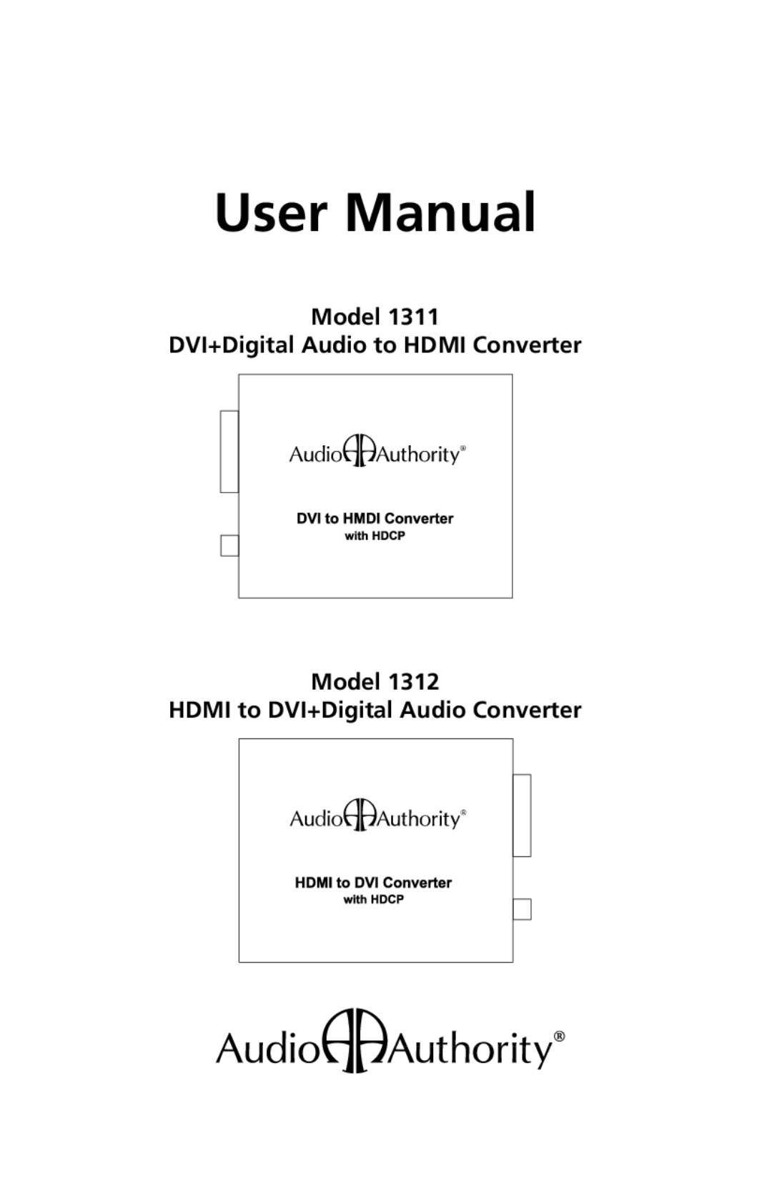 Audio Authority 1311 user manual 