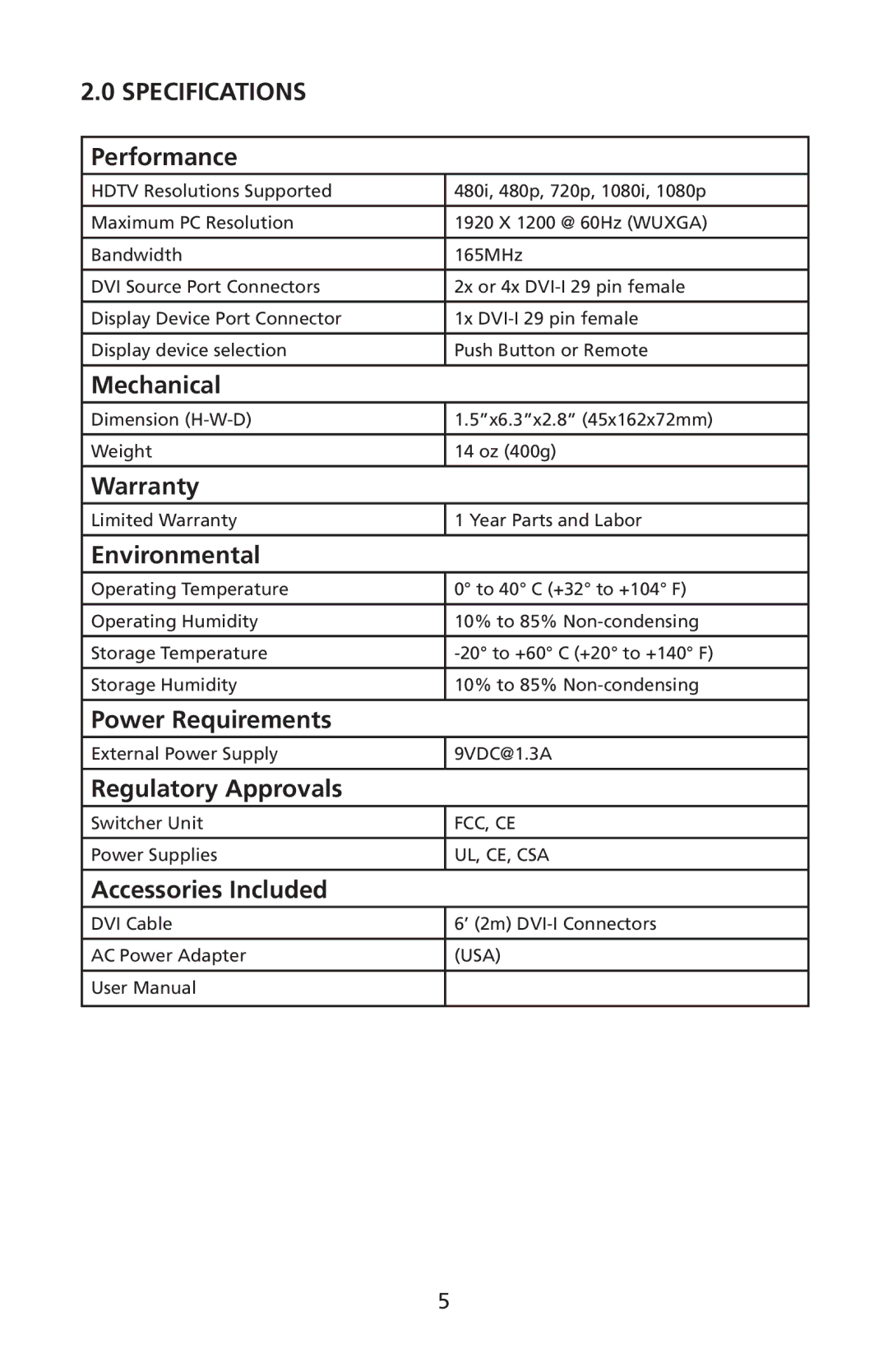 Audio Authority 1332, 1334 user manual Specifications 