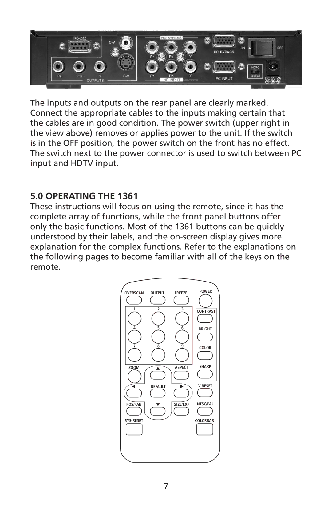 Audio Authority 1361 user manual Operating 