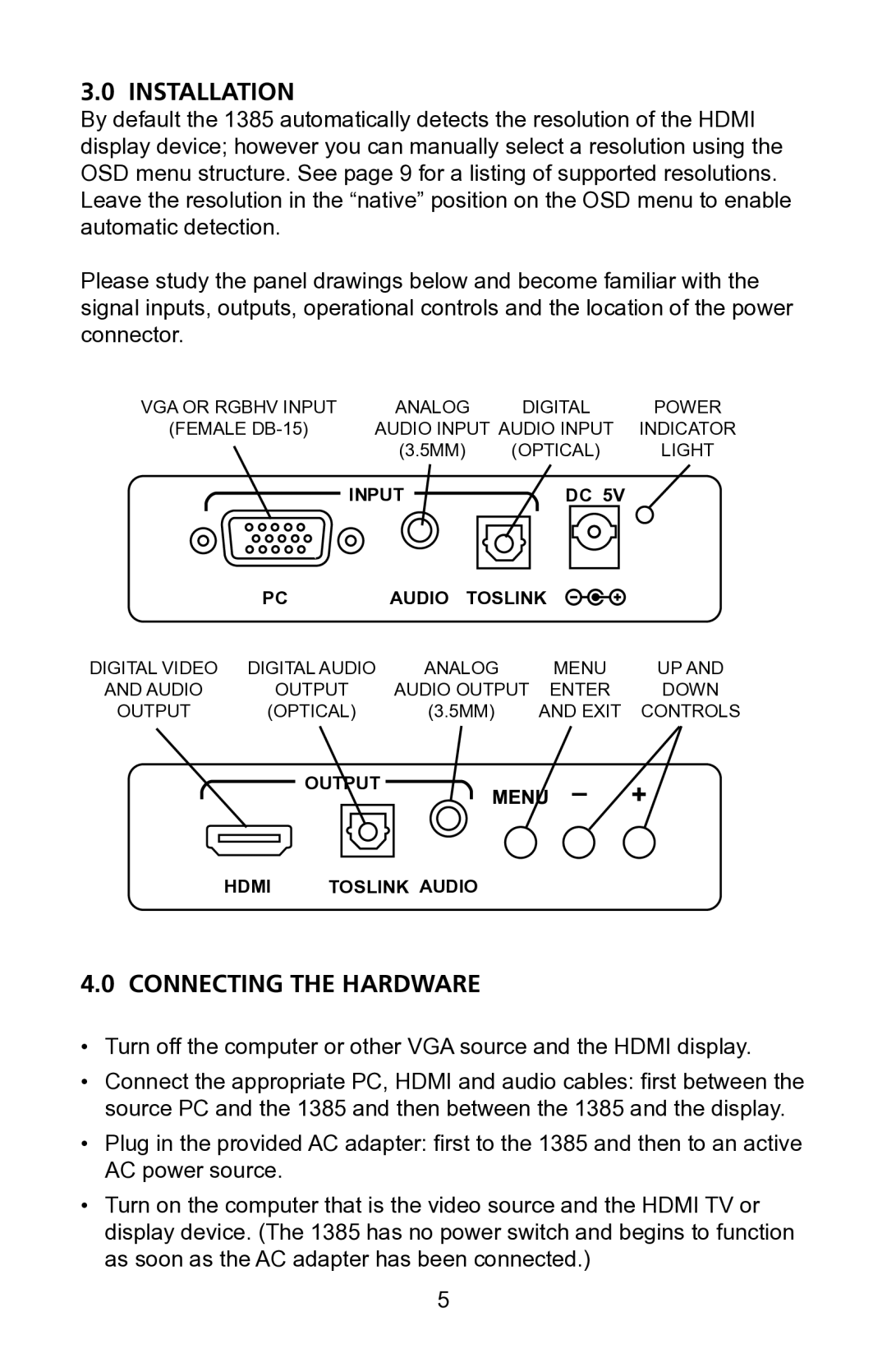 Audio Authority 1385 user manual Installation, Connecting the Hardware 