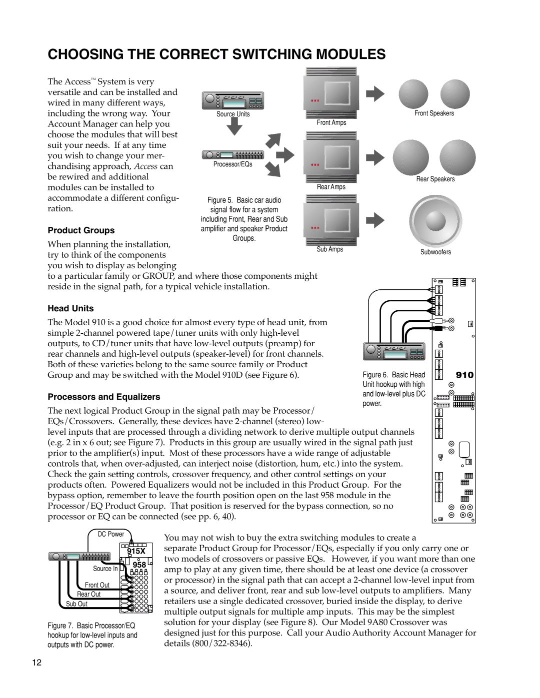 Audio Authority Car Audio System Choosing the Correct Switching Modules, Product Groups, Head Units, 910 